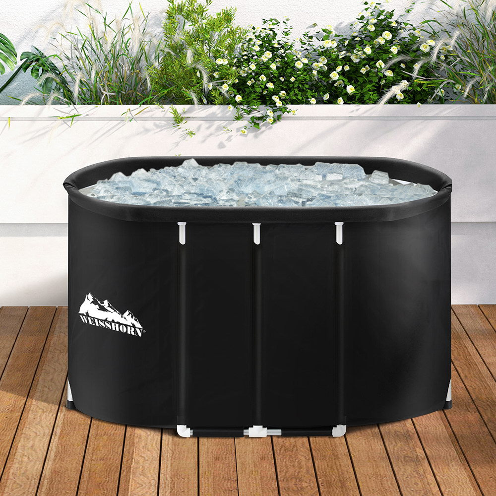 Weisshorn Inflatable Ice Bath Tub 500L Black Spa Massage