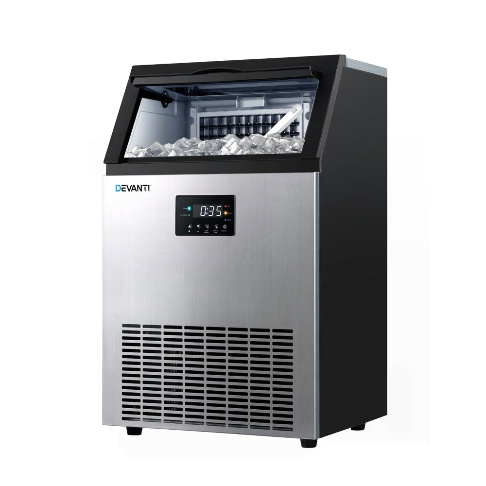 Devanti 60kg Commercial Ice Maker Machine Black/Silver