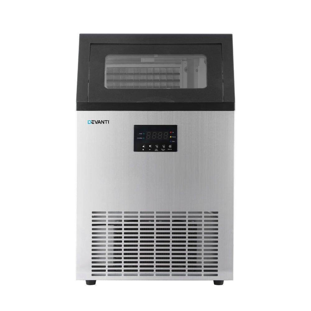 Devanti 60kg Commercial Ice Maker Machine Black/Silver