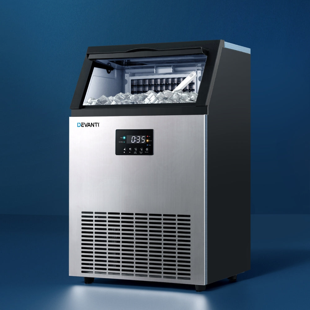 Devanti 60kg Commercial Ice Maker Machine Black/Silver