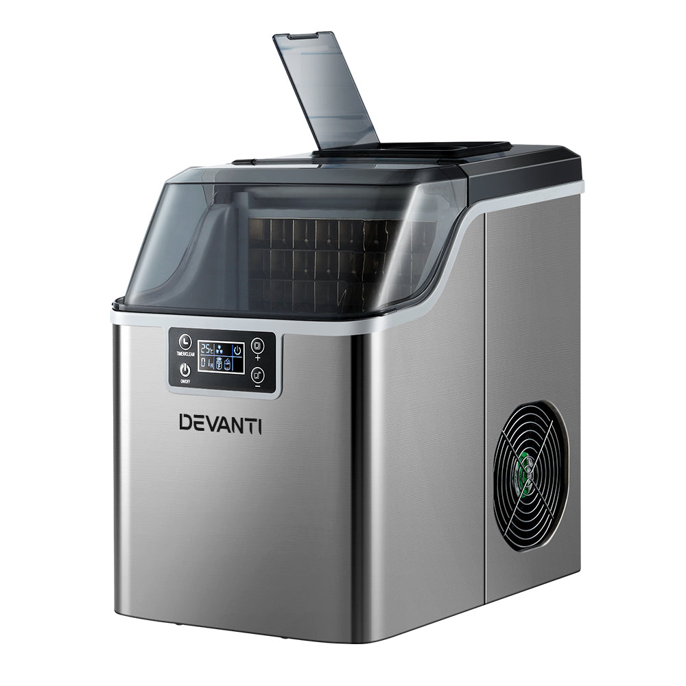Devanti 3.2L Portable Ice Maker Machine Silver