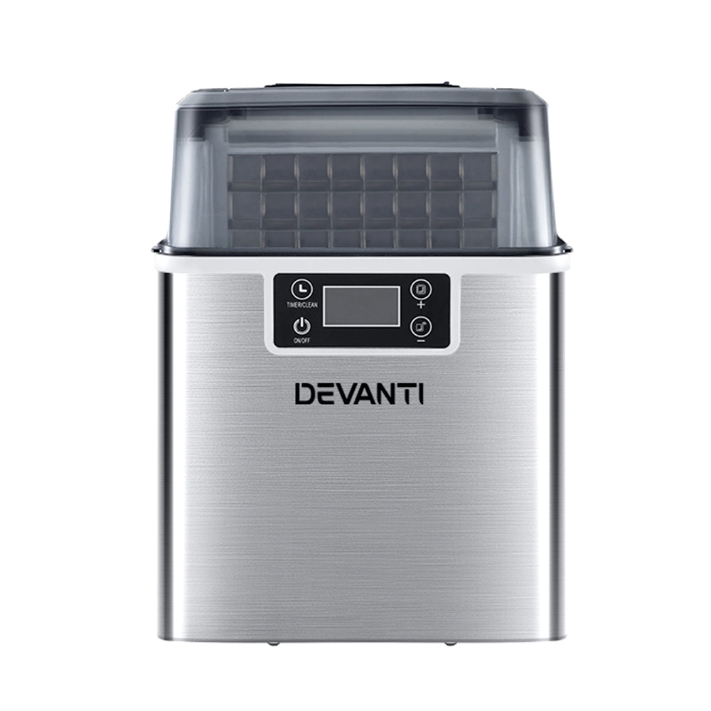 Devanti 3.2L Portable Ice Maker Machine Silver