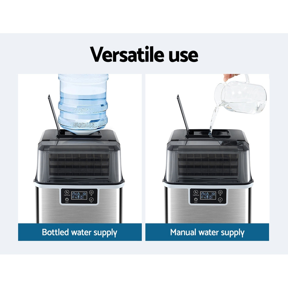 Devanti 3.2L Portable Ice Maker Machine Silver