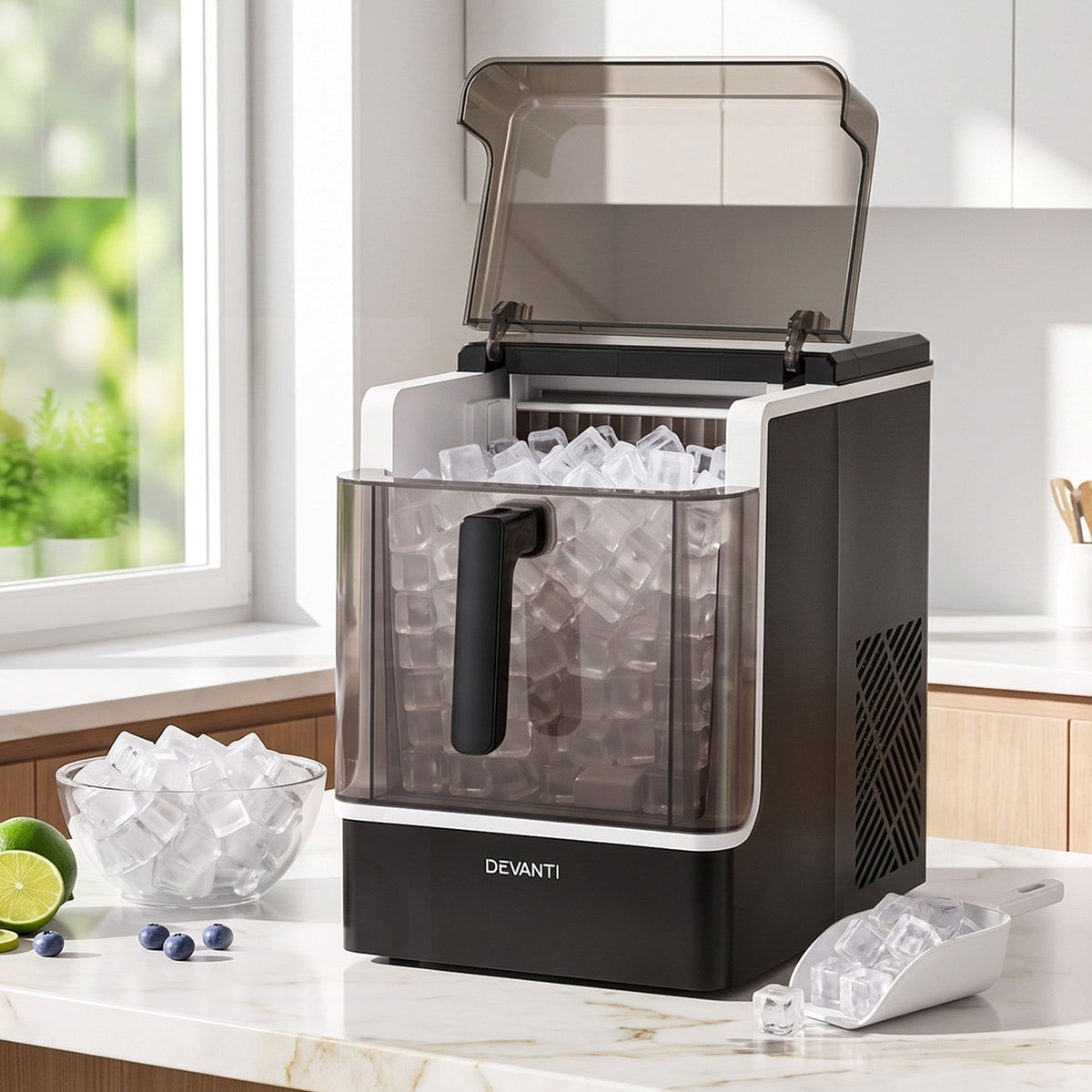 Devanti Portable Ice Maker 23kg Square Cube Black