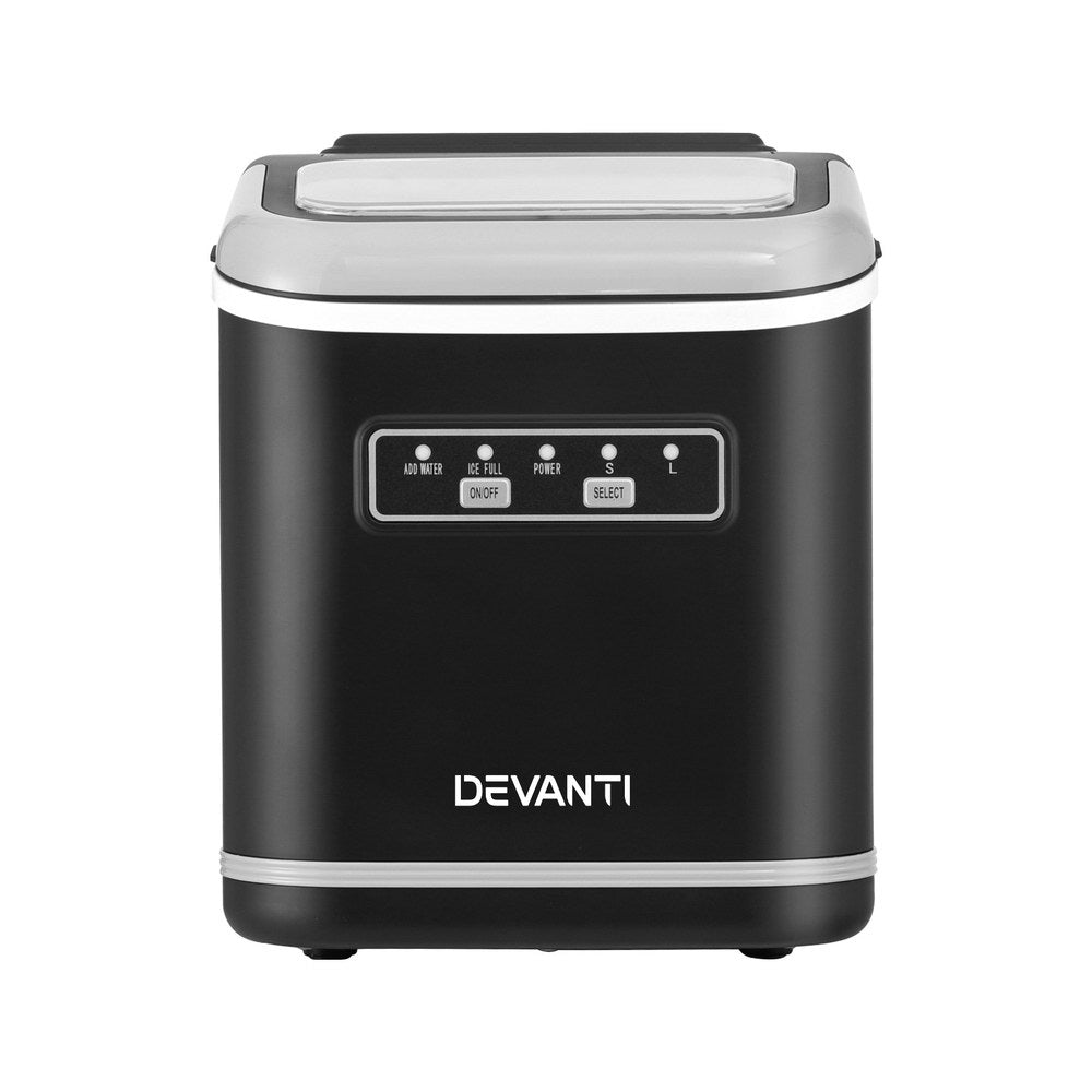 Devanti 12kg Portable Ice Maker Machine Self-Cleaning Black