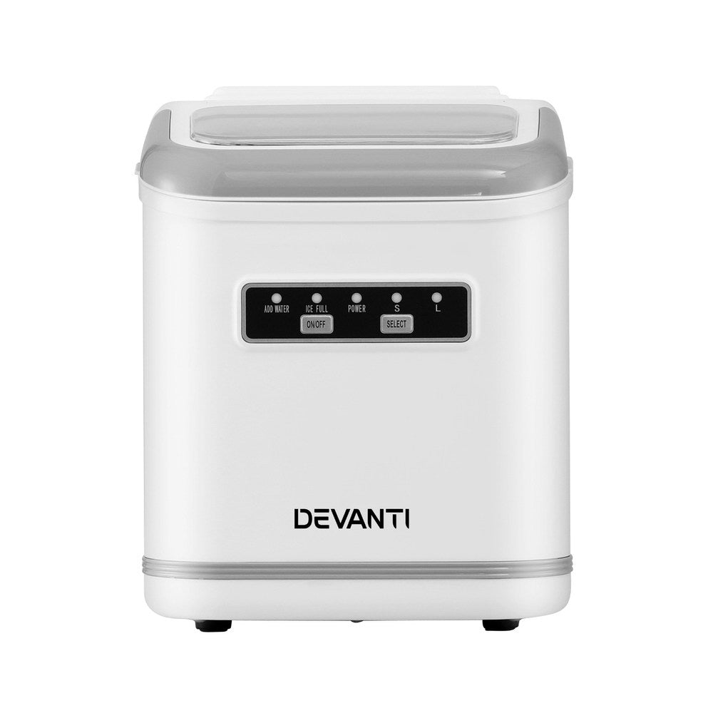 Devanti 12kg Portable Ice Maker Machine Self-Cleaning White