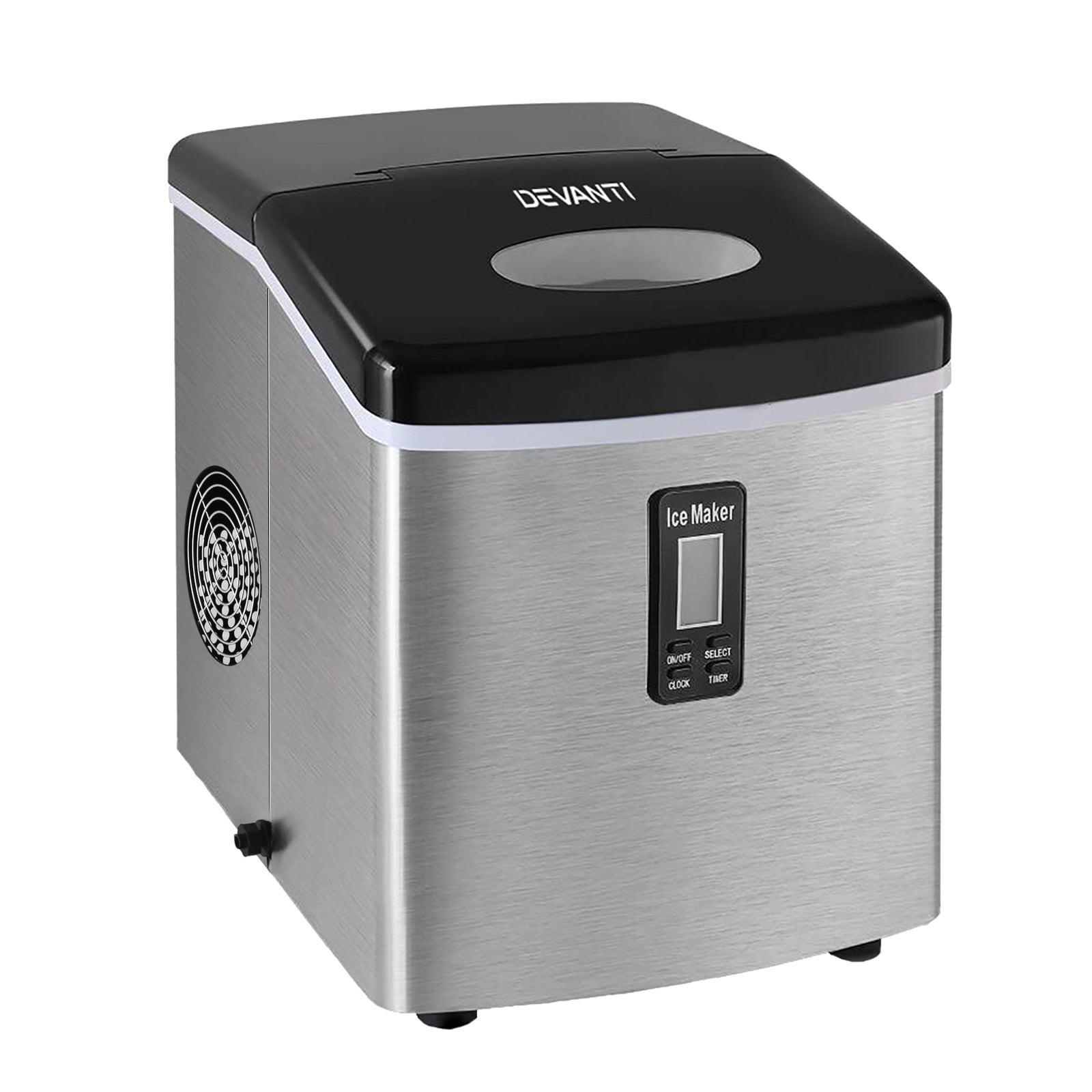 Devanti 15kg Ice Maker Machine Silver Countertop