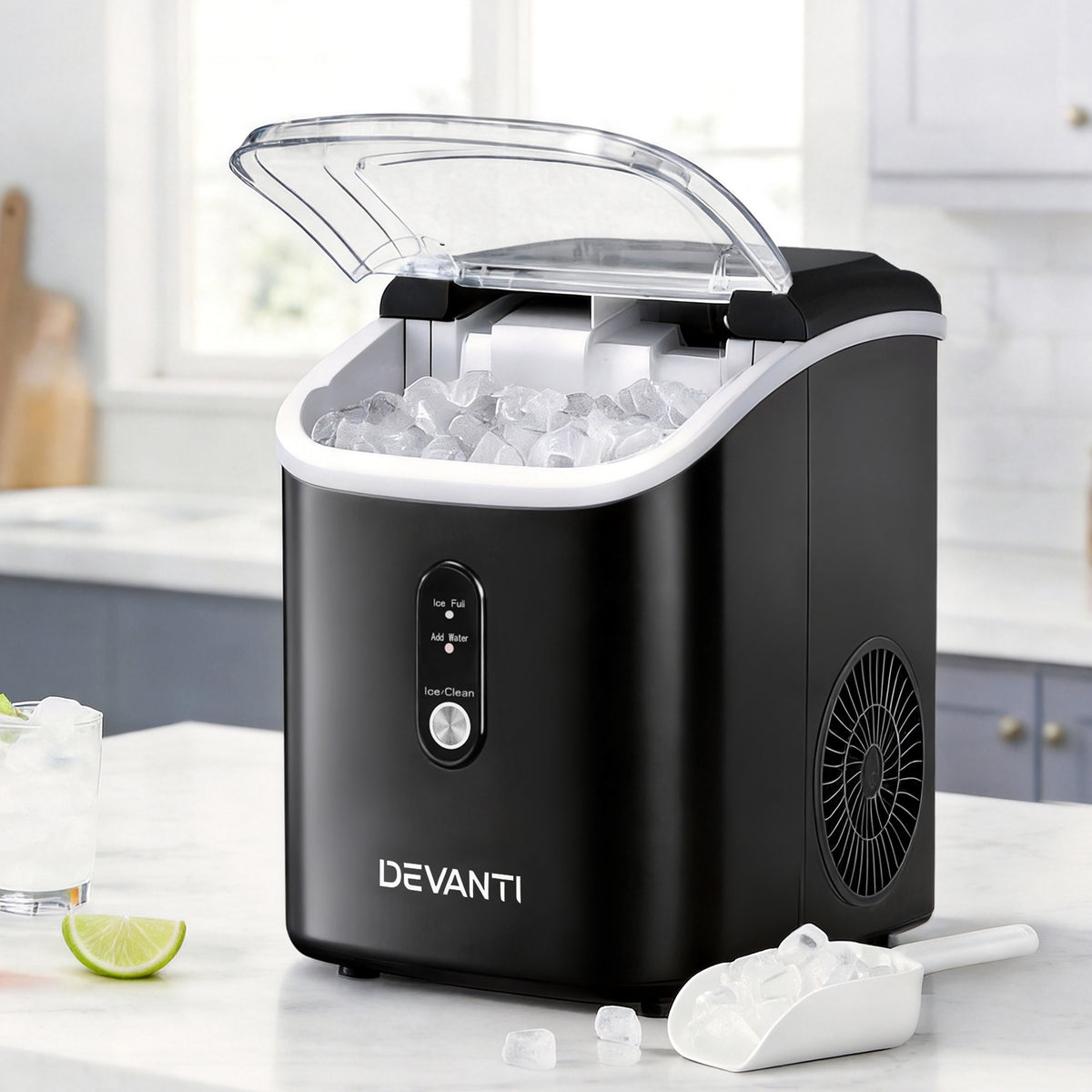 Devanti Nugget Ice Maker Machine 15kg Per Day Countertop