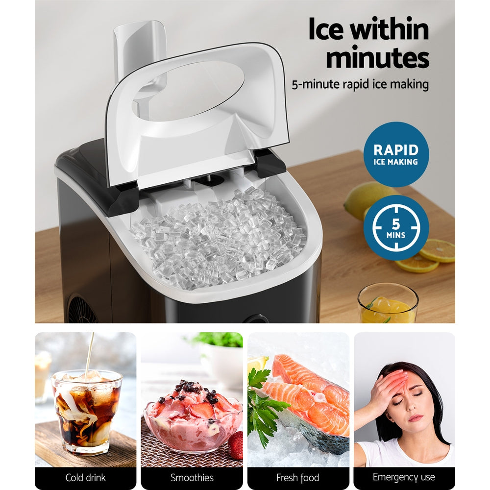 Devanti 15kg Nugget Ice Maker Machine Black