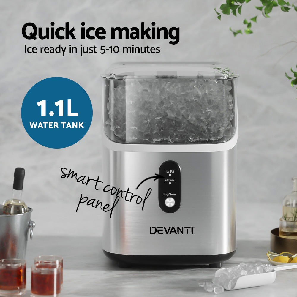 Devanti 15kg Nugget Ice Maker Machine Silver