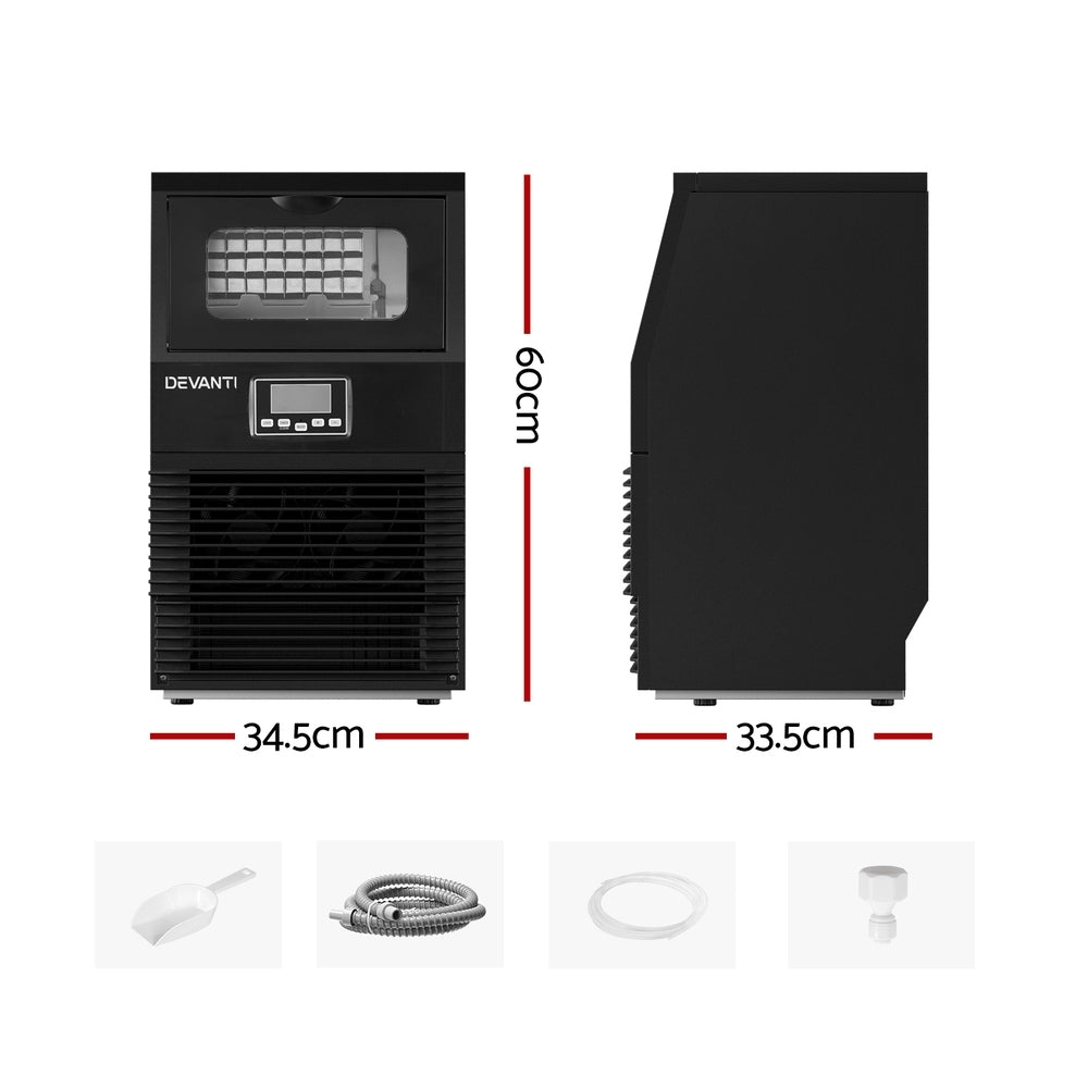 Devanti 30kg Commercial Ice Maker Cube Machine Black