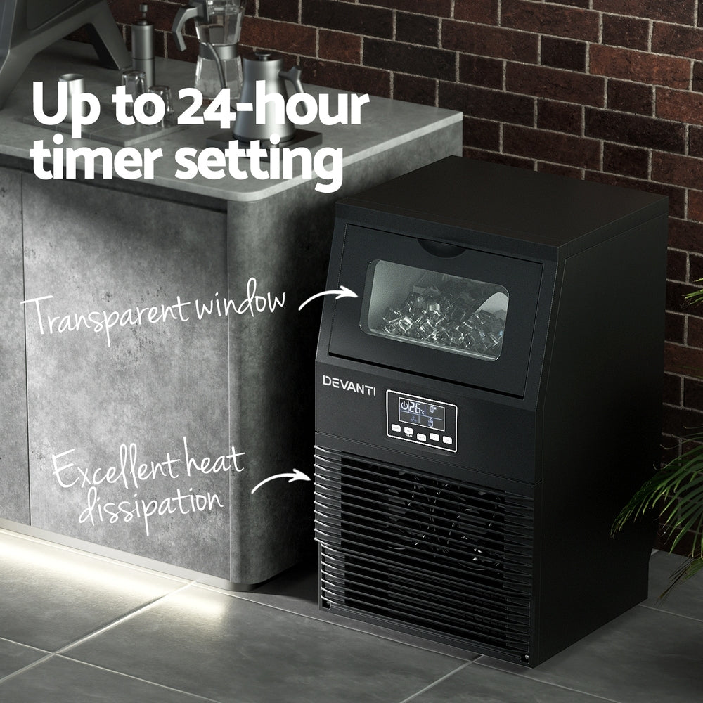 Devanti 30kg Commercial Ice Maker Cube Machine Black