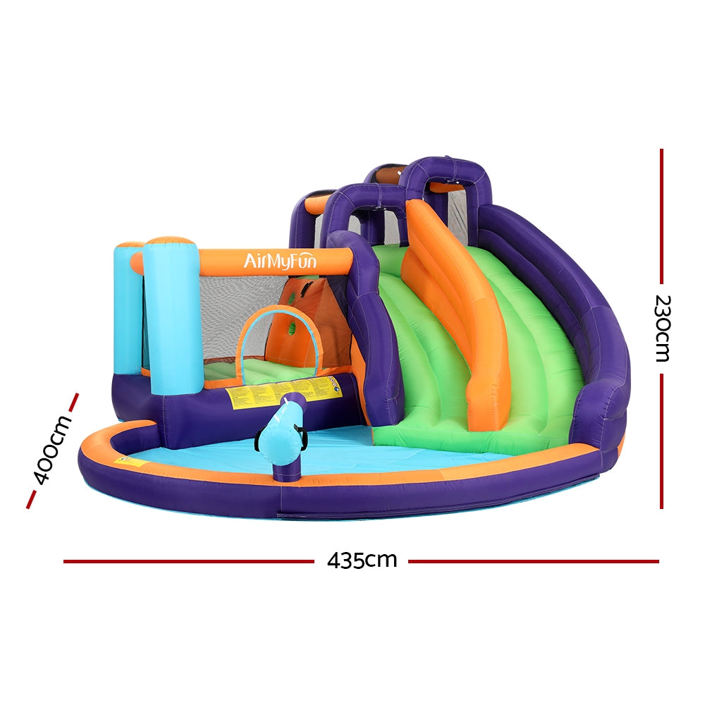 AirMyFun Kids Inflatable Water Park Double Slide Trampoline Castle