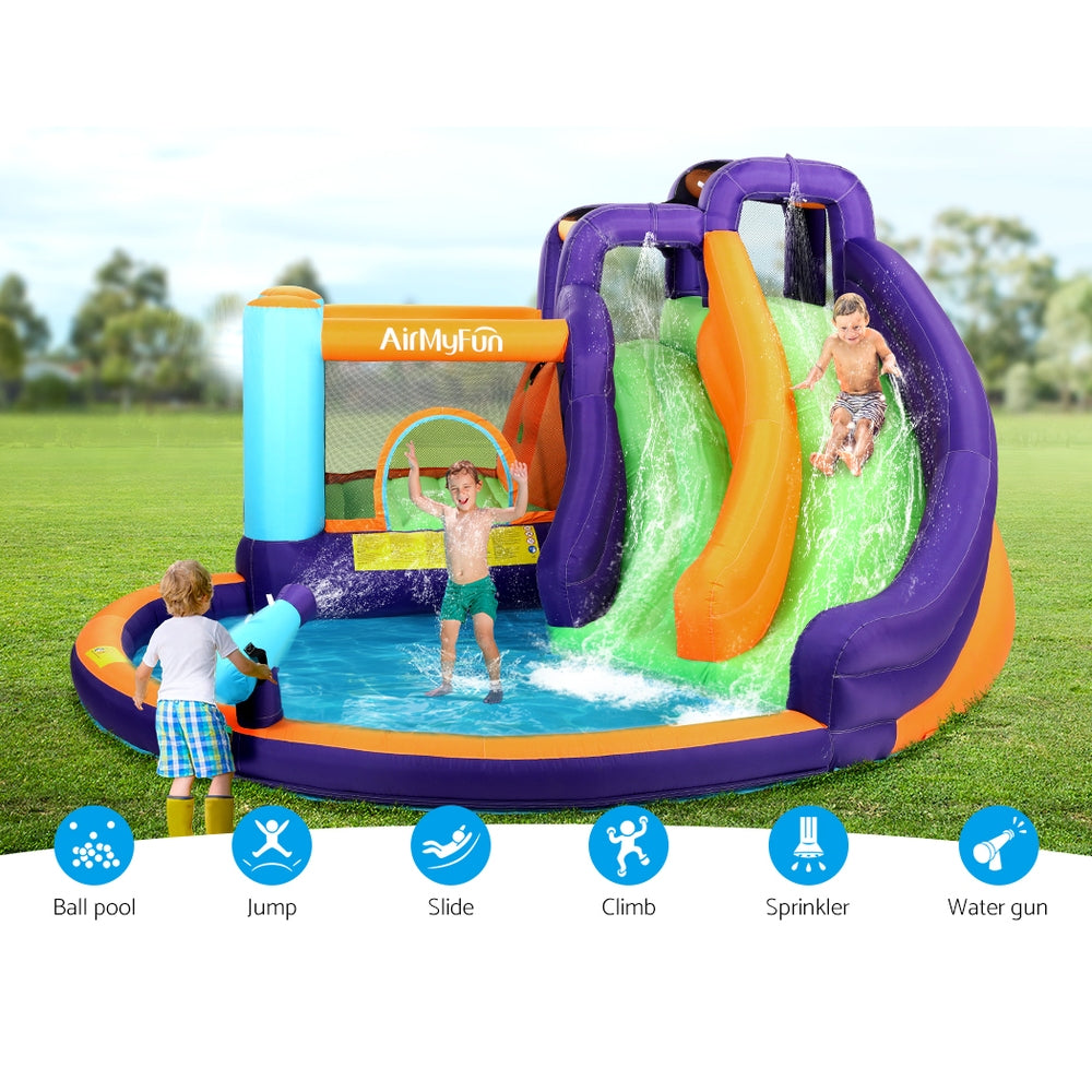 AirMyFun Kids Inflatable Water Park Double Slide Trampoline Castle