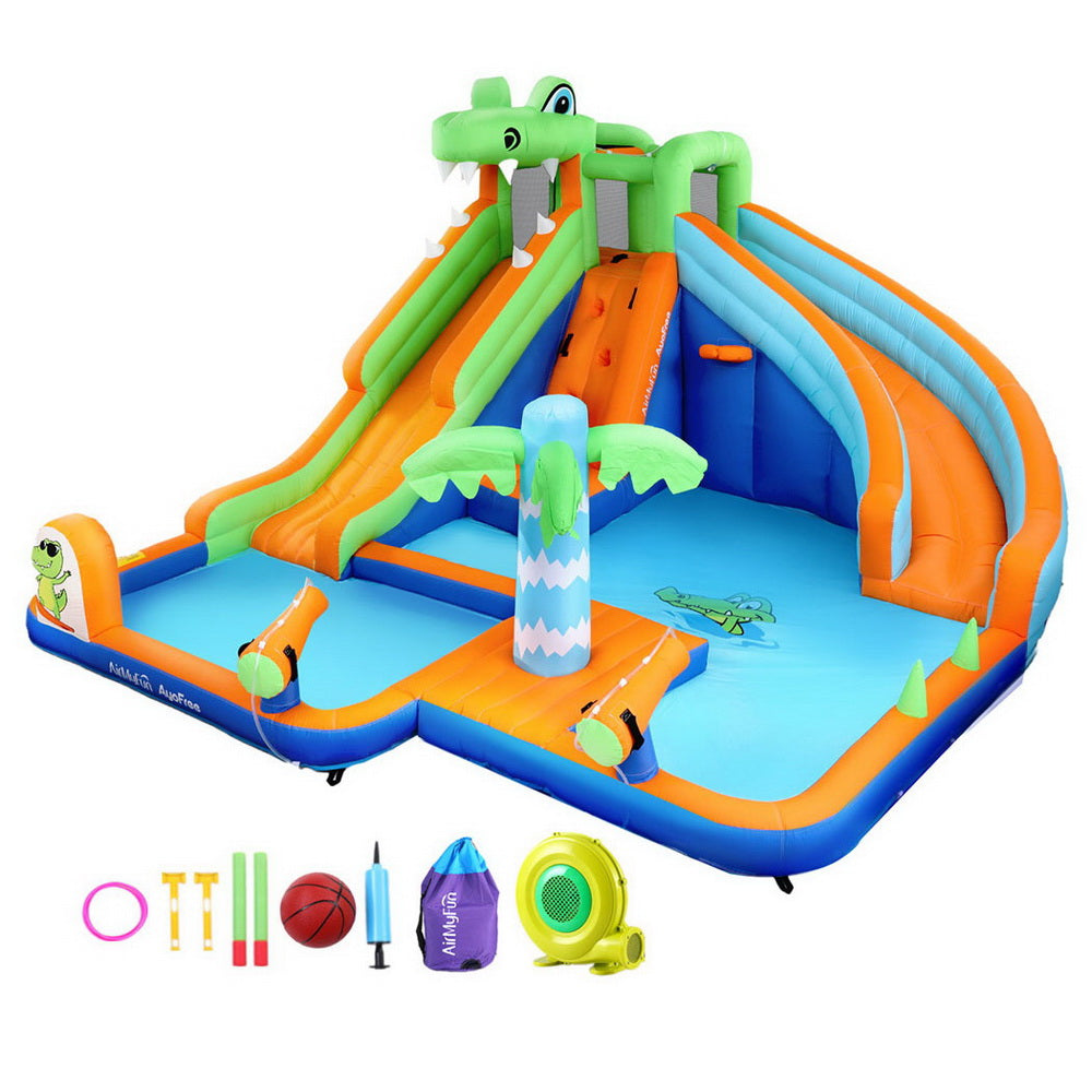 AirMyFun Kids Inflatable Water Park Double Slide 465x430cm