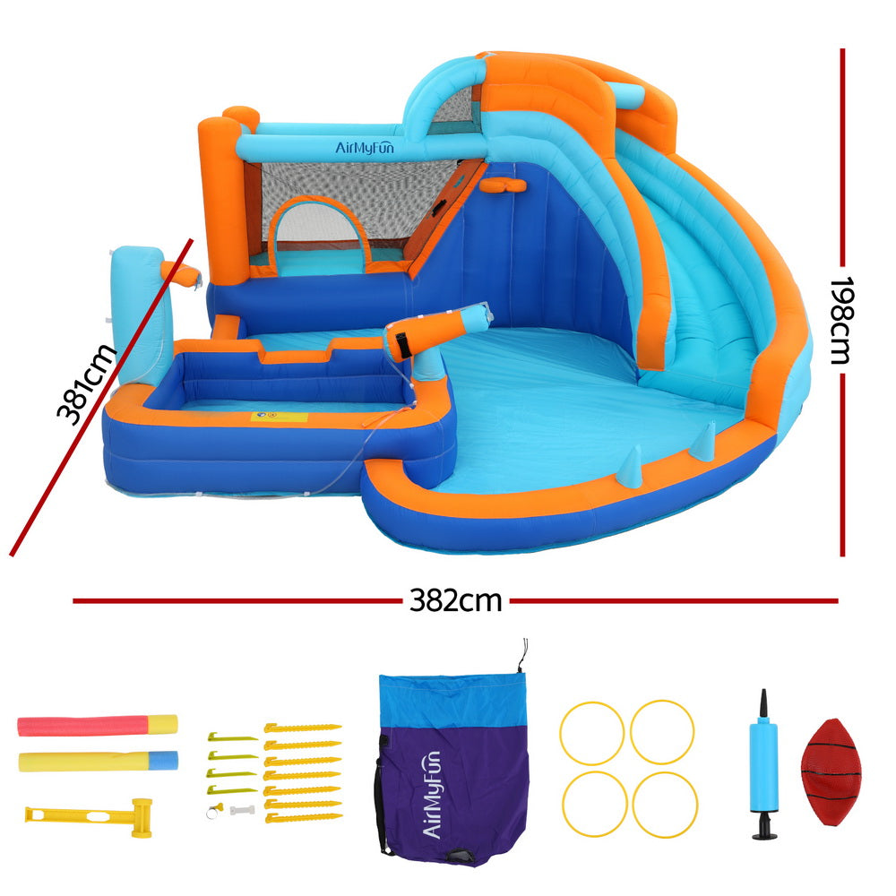 AirMyFun 382cm Kids Inflatable Water Slide Park Jumping Castle