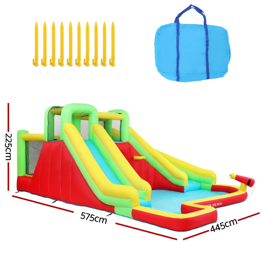 Doctor Dolphin Kids Inflatable Water Park 575x445cm Slides & Jumping Castle