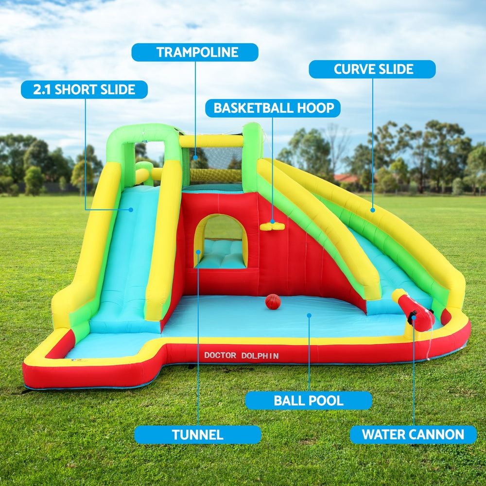 Doctor Dolphin Kids Inflatable Water Park 575x445cm Slides & Jumping Castle