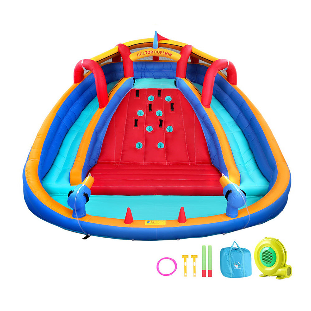 Kids Inflatable Water Park 408x386cm Slides Cannon Toss Game