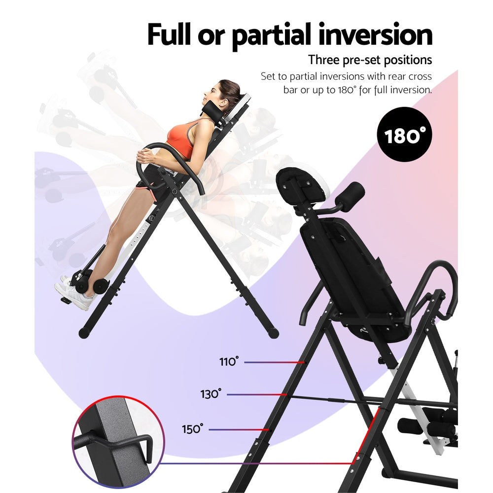 Everfit Grey Inversion Table Gravity Exercise Back Stretcher Home Gym