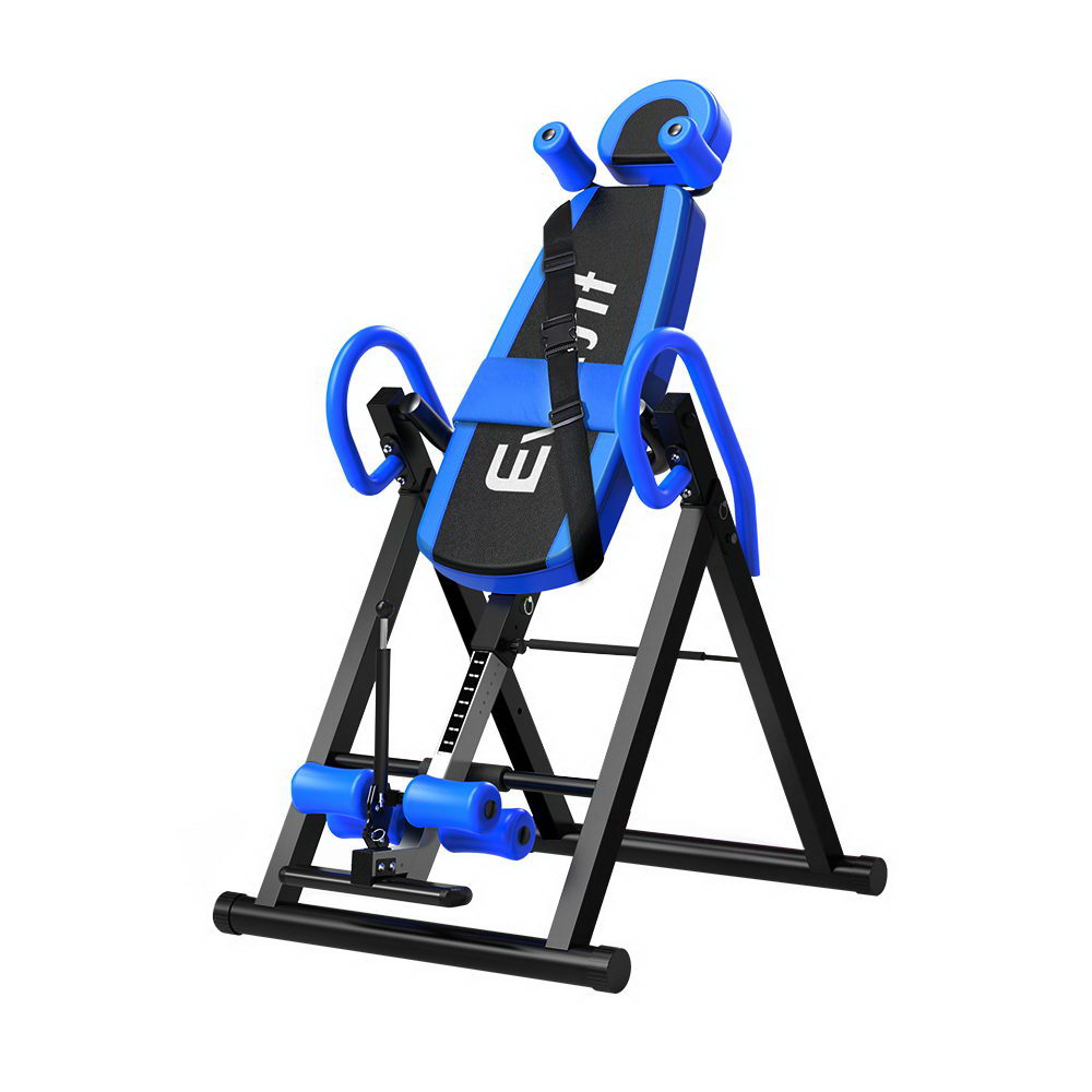 Everfit Gravity Inversion Table Back Stretcher Home Gym Blue