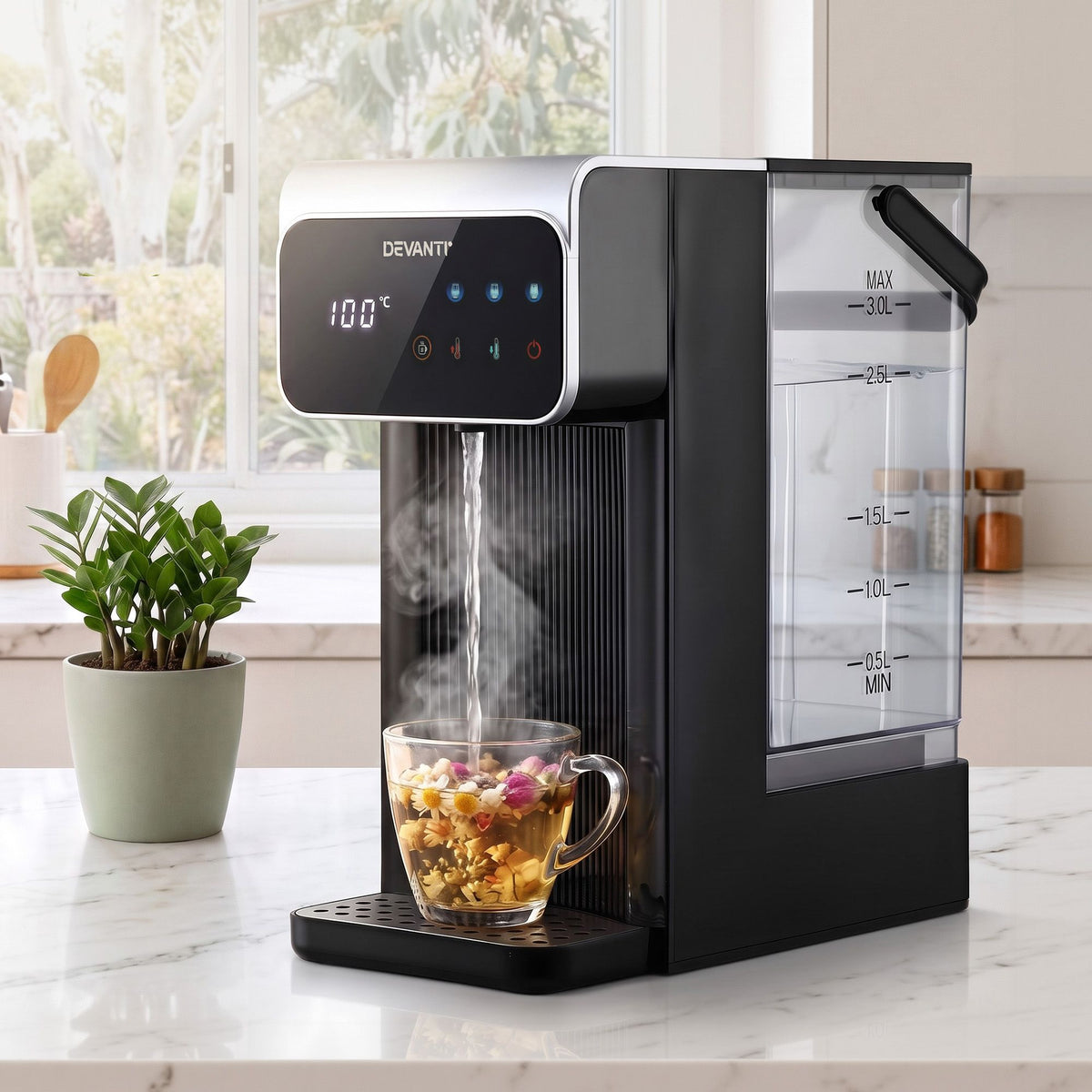 Devanti Instant Hot Water Dispenser 3L 2400W Black