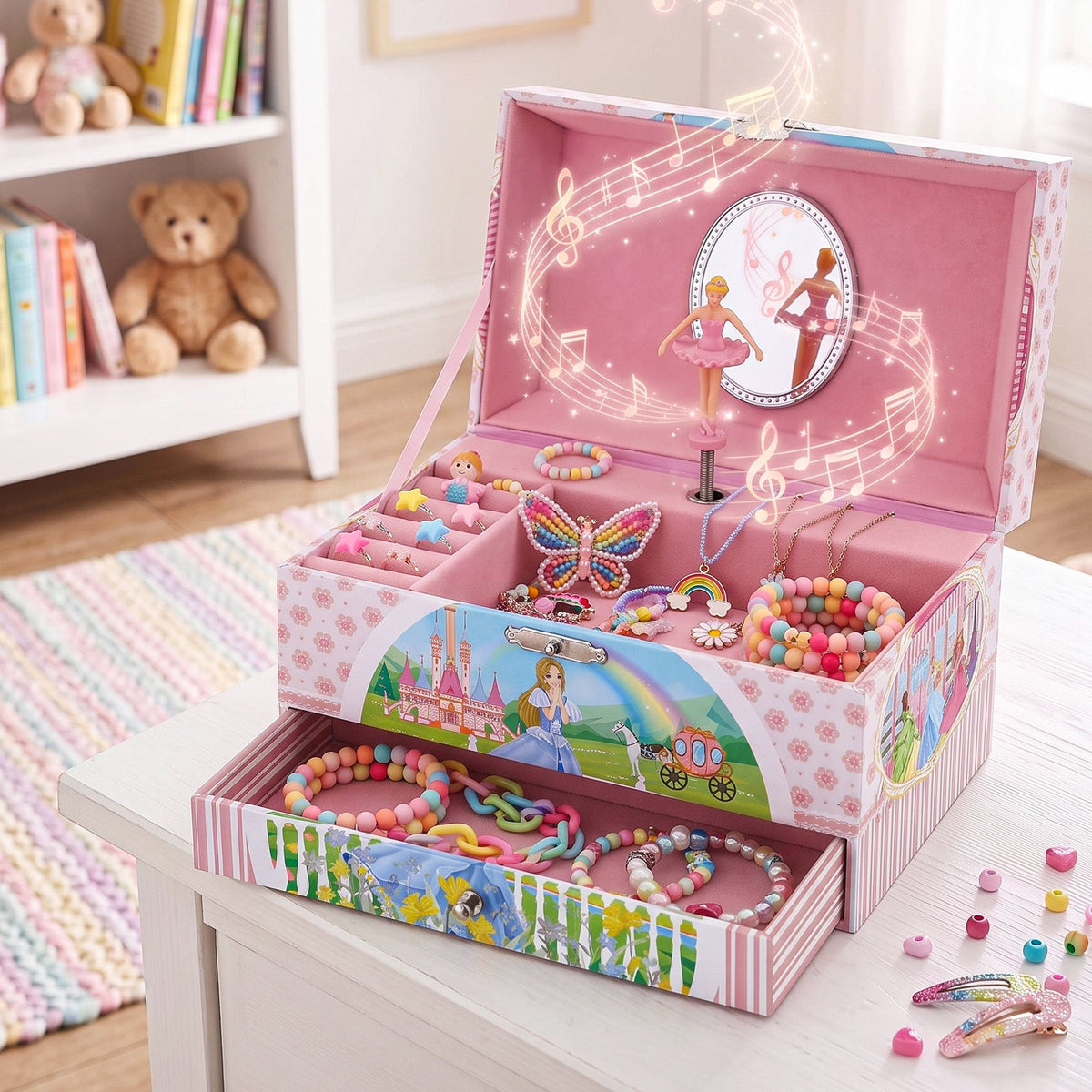 Keezi Kids Jewellery Box Music Box with Drawer