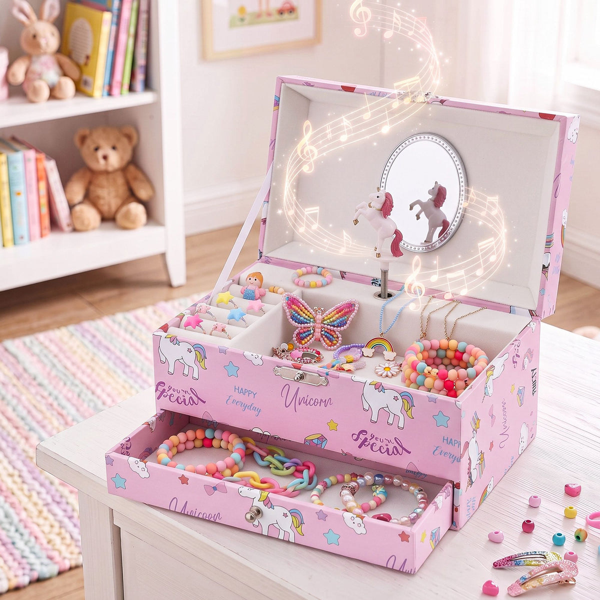 Keezi Kids Jewellery Box with Mirror and Music