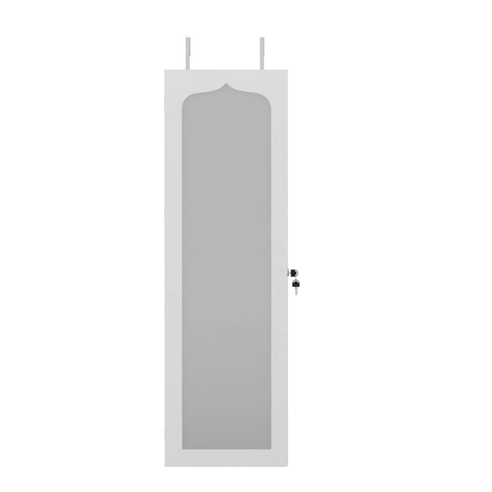 Artiss Lockable Jewellery Cabinet LED Mirror White/Black