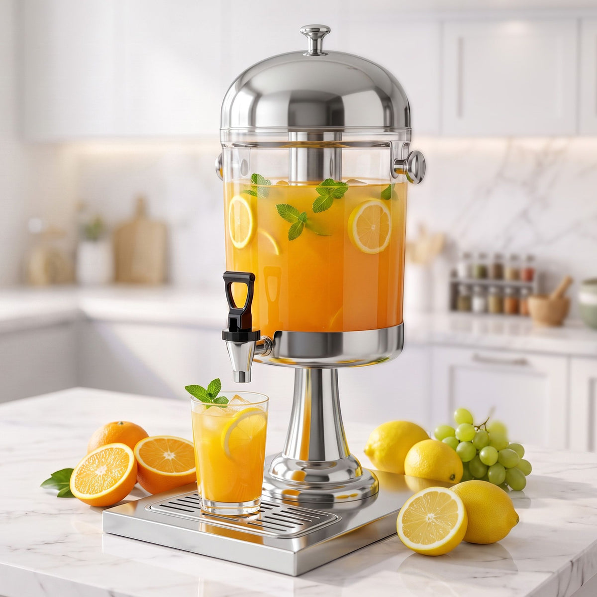 5-Star Chef 8L Single Tank Juice Dispenser with Ice Tube