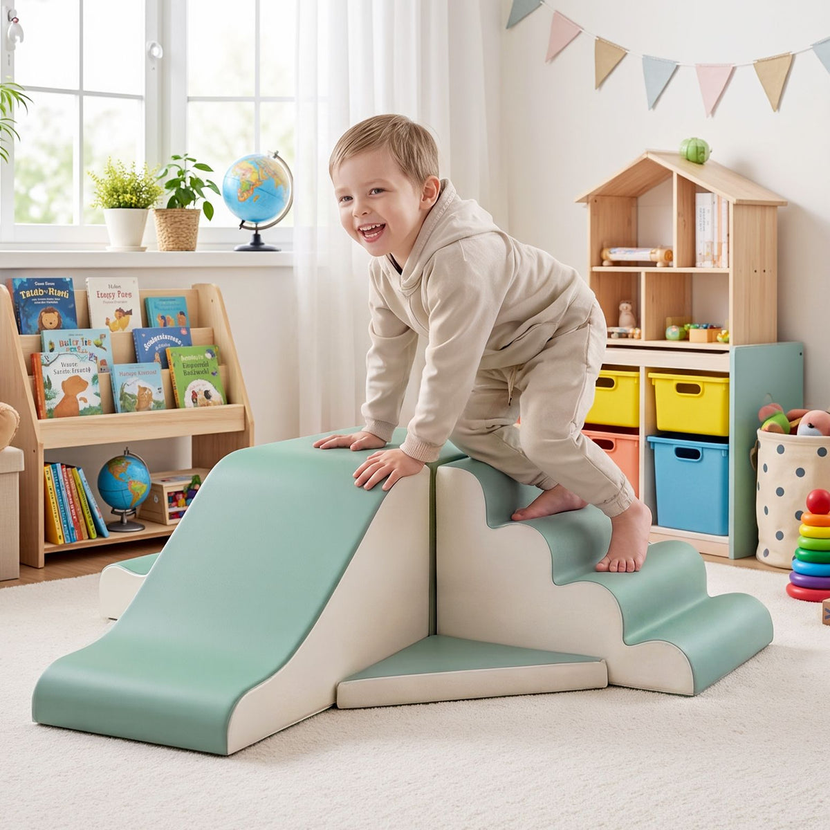 Keezi Kids 4-Piece Foam Climbing Blocks Toddler Playset