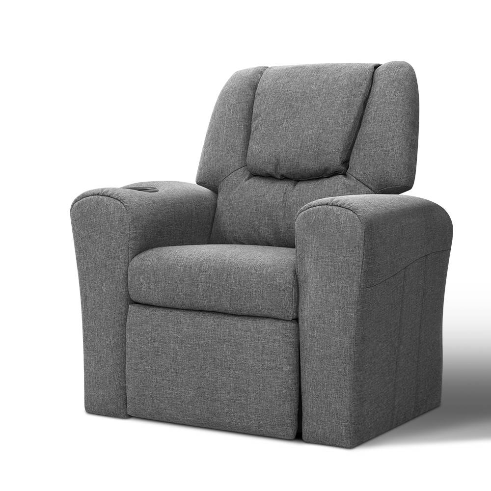 Keezi Kids Recliner Armchair Linen Grey
