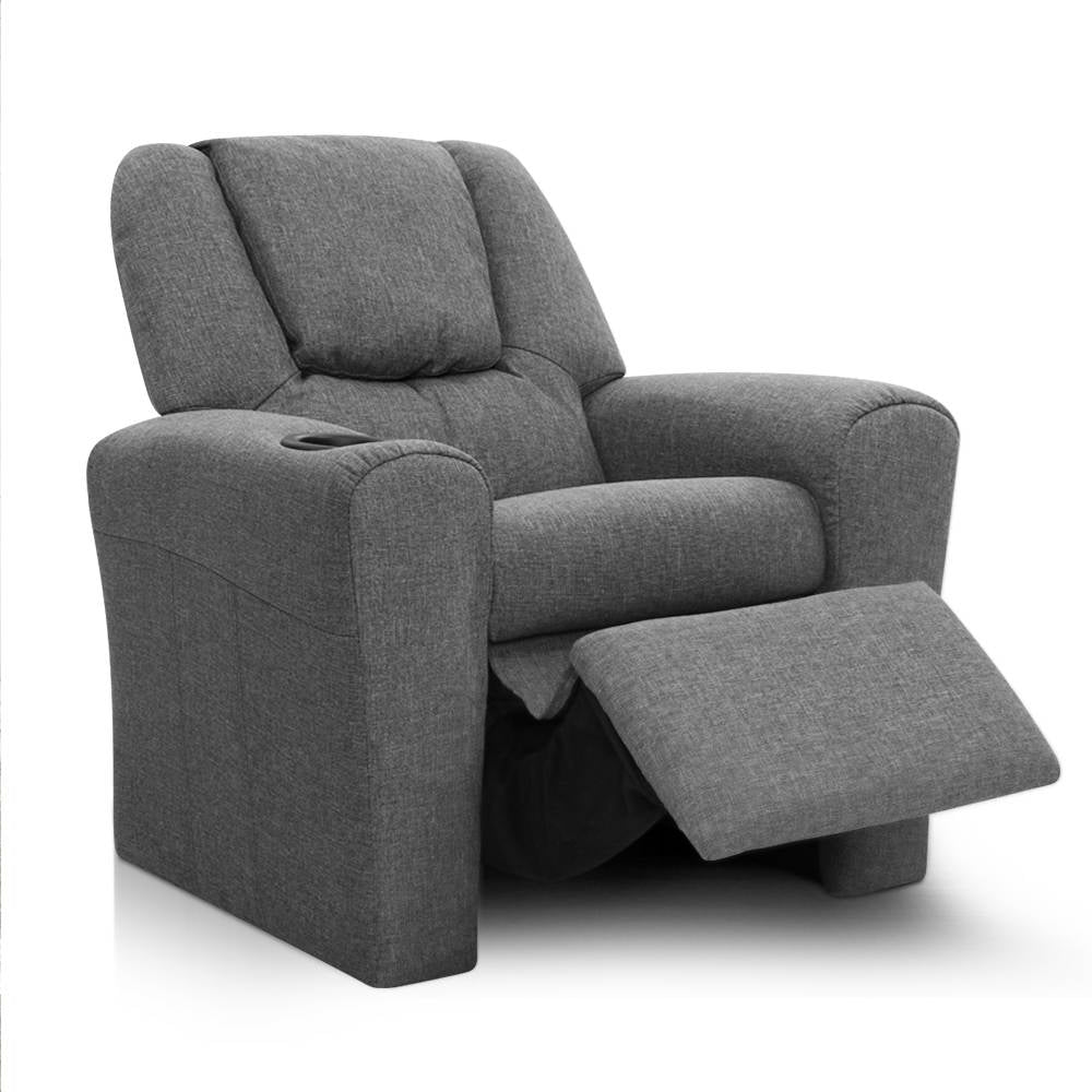 Keezi Kids Recliner Armchair Linen Grey