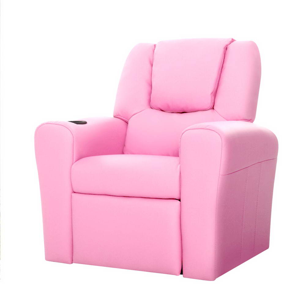 Keezi Kids Recliner Chair PU Leather Pink