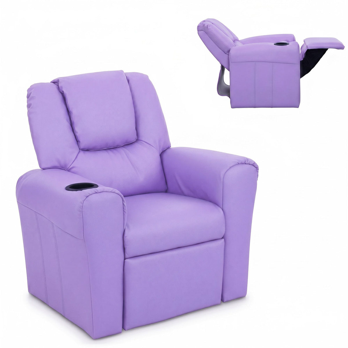 Keezi Kids Recliner Chair PU Leather Lounge Couch Purple