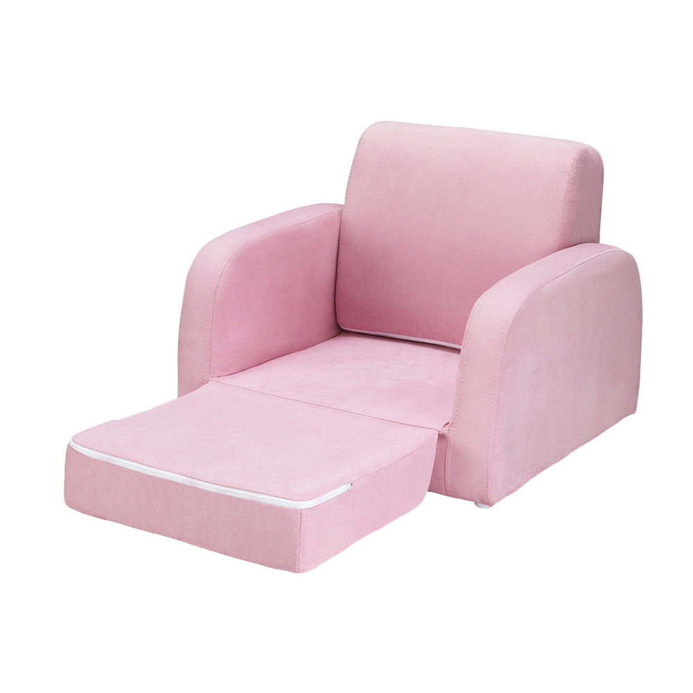 Keezi Kids 1-Seater Flip Open Sofa Lounger Pink