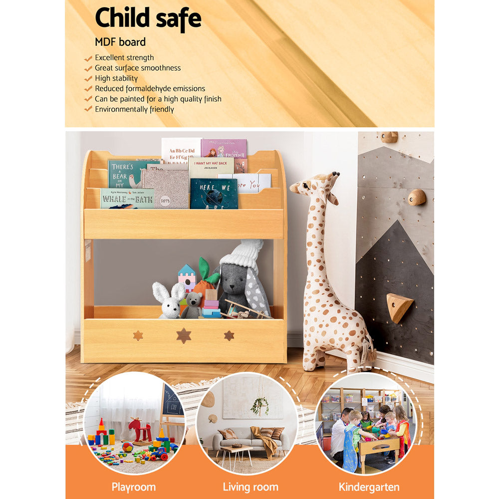 Keezi Kids Bookshelf 3-Tier Wooden Organiser