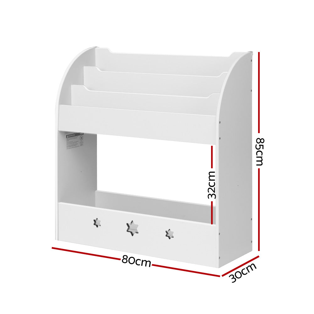Keezi Kids Bookshelf 3-Tier Organiser White