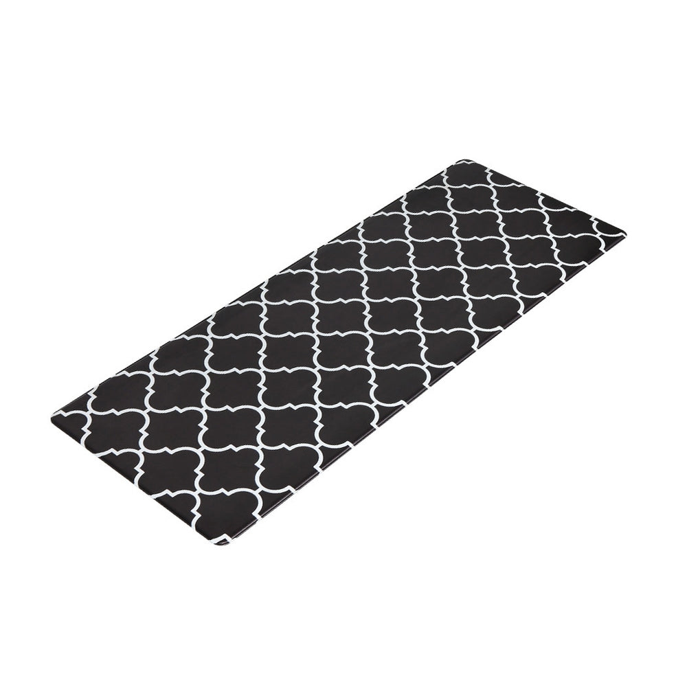 Gina Kitchen Mat 45x120cm Non-slip PVC Black and White