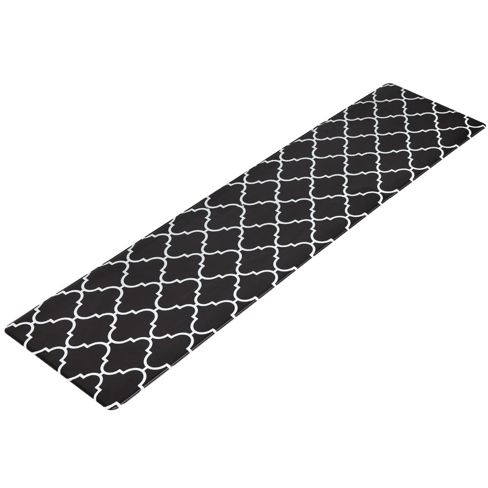 Gina 45x180cm Kitchen Mat Non-slip PVC Black and White