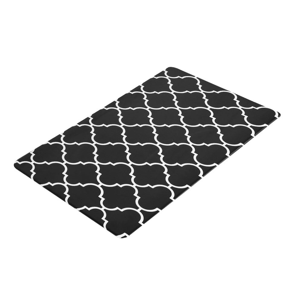 Gina Kitchen Mat 45x75cm Non-slip PVC Rug Black and White