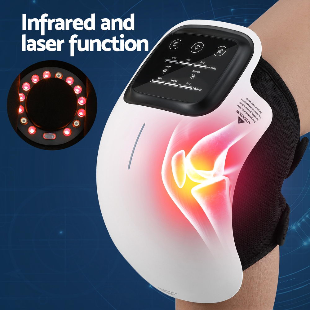 Livemor Knee Elbow Massager Vibration Infrared Heating Therapy White