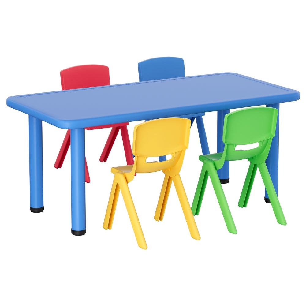 Keezi 5PCS Kids Activity Table and Chairs Set Plastic Multi-Colour