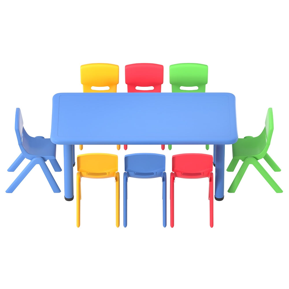 Keezi 9-Piece Kids Activity Table and Chairs Set Plastic Multi-Coloured