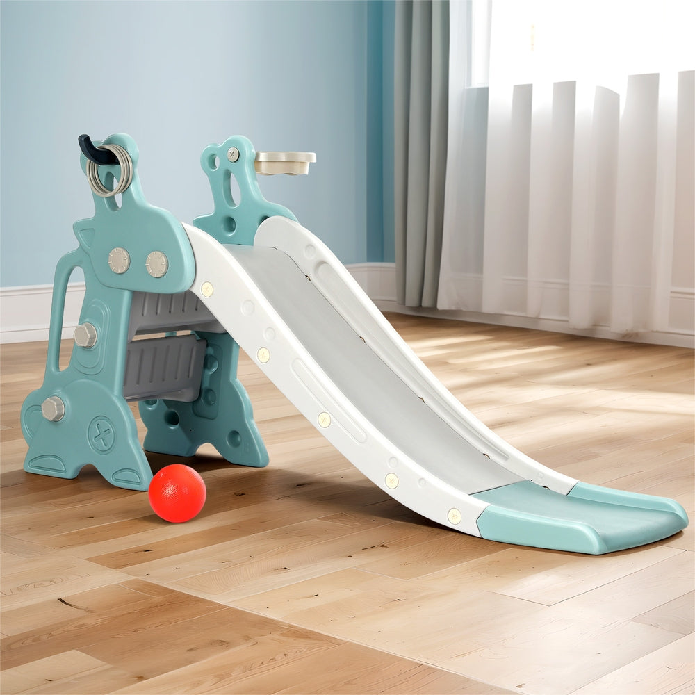 Keezi 140cm Kids Slide Set 3-in-1 Playground Blue