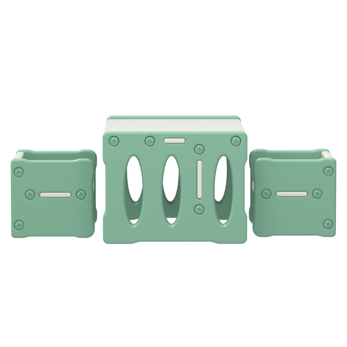 Keezi Kids 3-Piece Table and Chairs Set HDPE Green