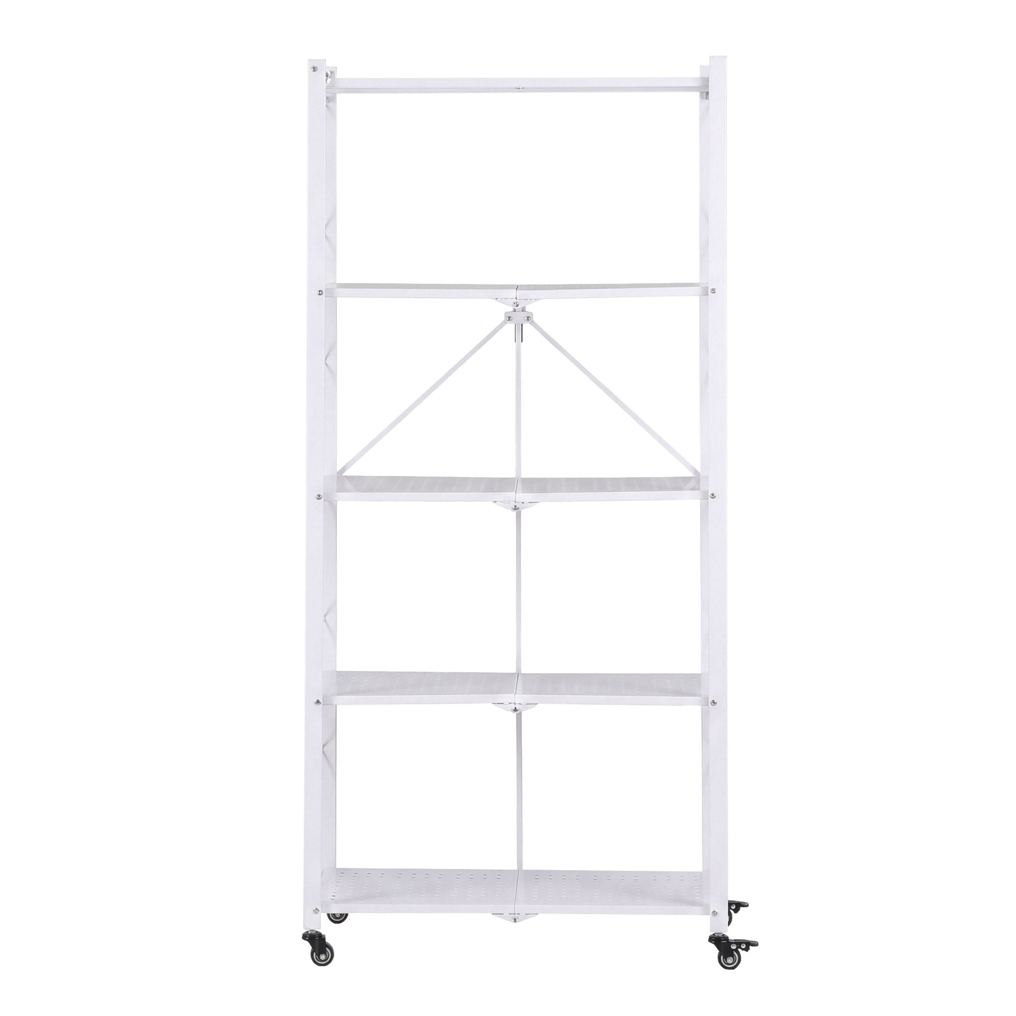 Artiss 5-Tier Foldable Kitchen Bakers Rack 71x160cm Microwave Stand White