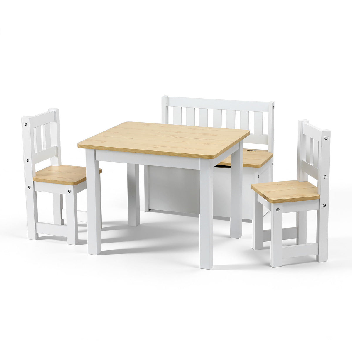 Keezi Kids Activity Table and Chair Set, 4 Piece, Natural