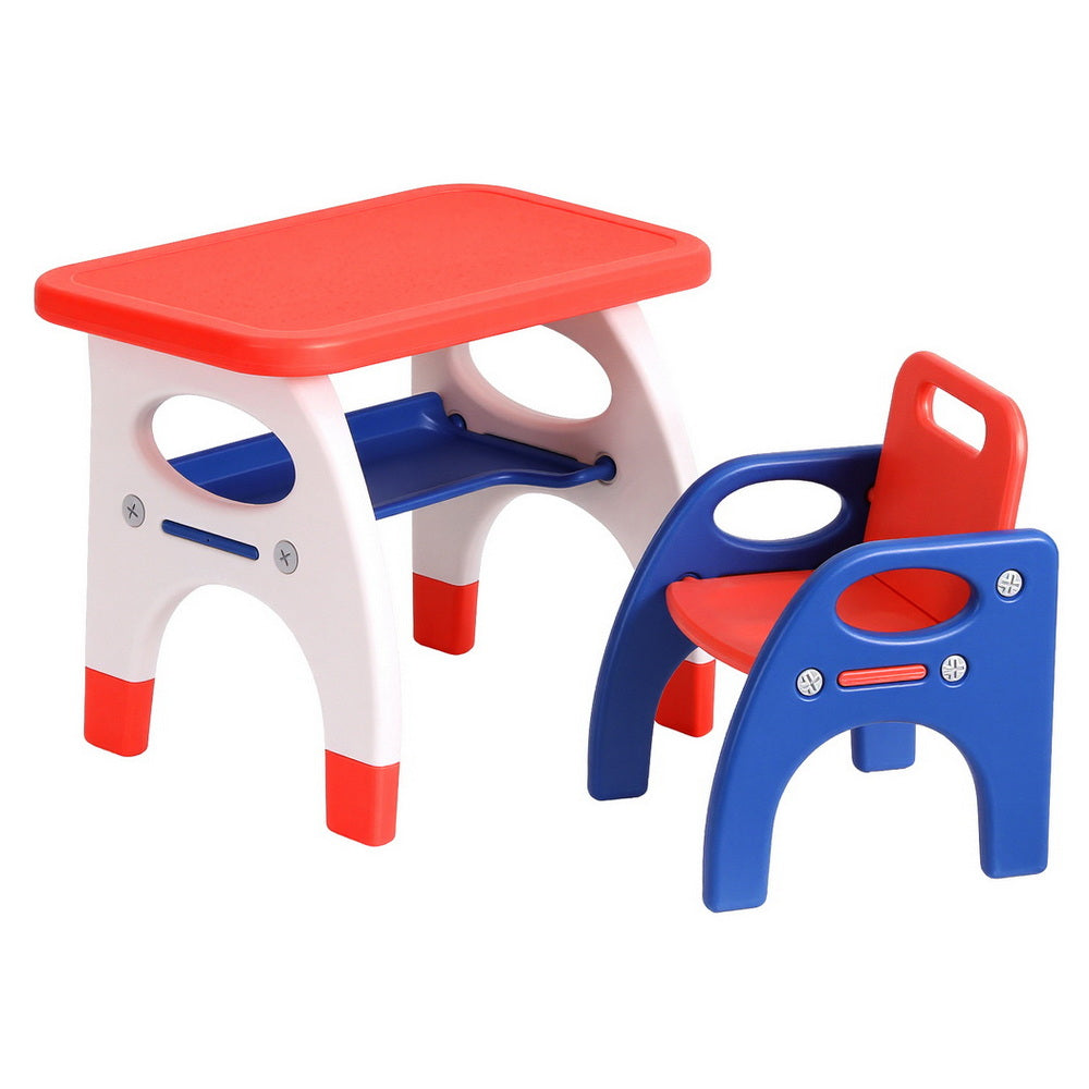 Keezi Kids HDPE Table and Chair Set Orange/Yellow