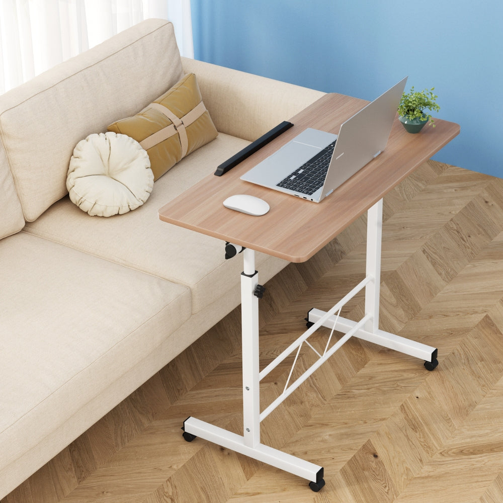 Adjustable 80CM Laptop Desk Table Light Wood